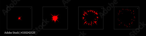 Shine fire blast animation effect. shiny effect sprite sheet. frame by frame classic animation sprite sheet for game, cartoon, video, animation or motion