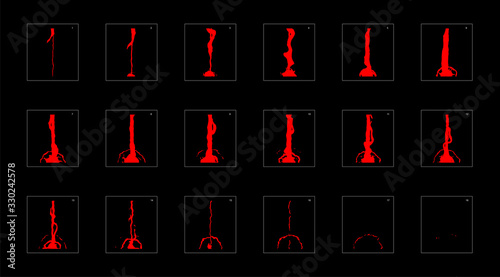 Shine fire lightning animation effect. lightning effect sprite sheet. frame by frame classic animation sprite sheet for game, cartoon, video, animation or motion