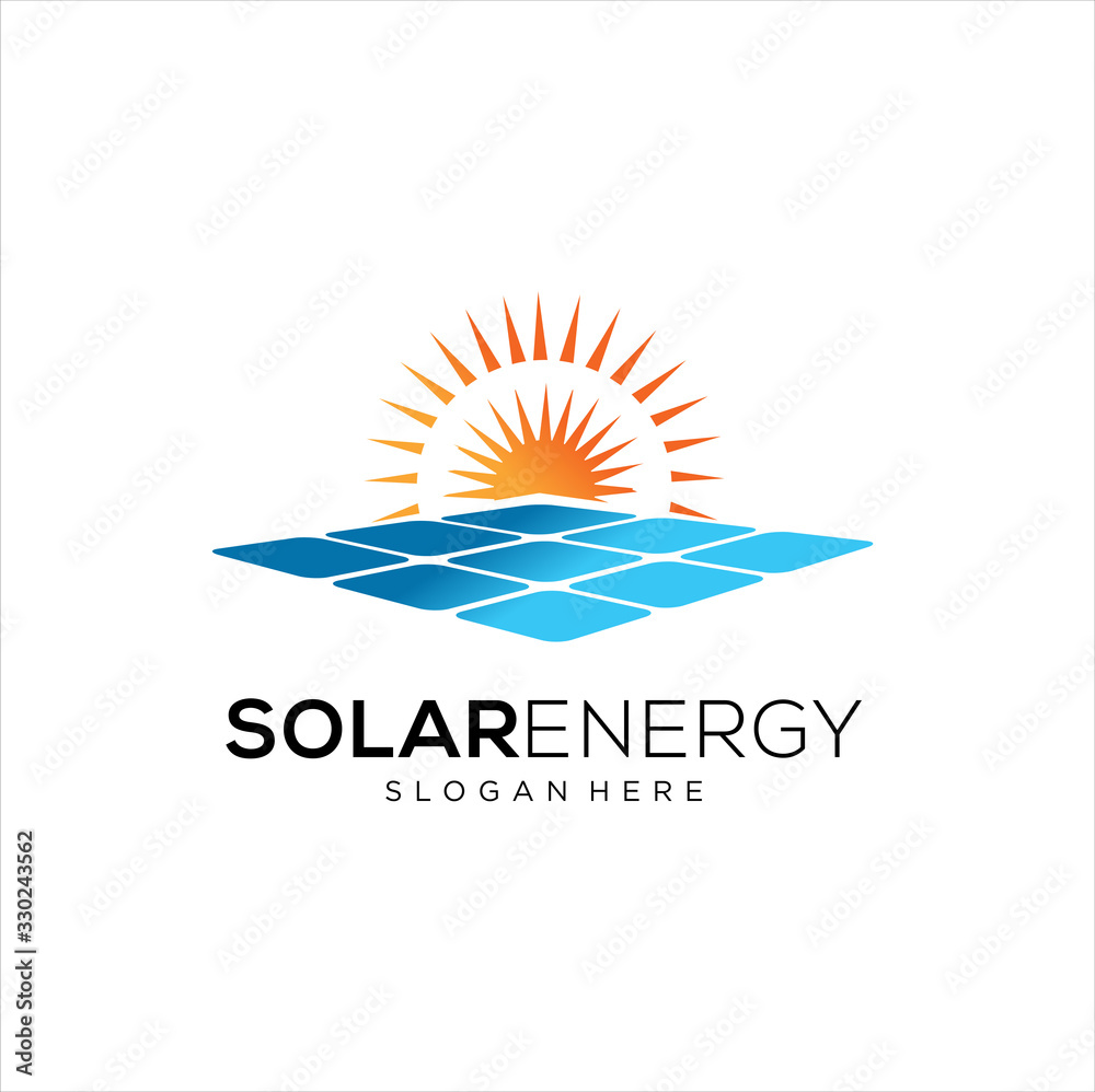 Sun solar energy logo design template. solar tech logo designs, Idea logo design inspiration