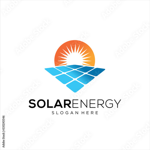 Sun solar energy logo design template. solar tech logo designs, Idea logo design inspiration