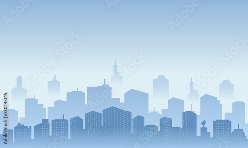 City background with many buildings shopping mall.