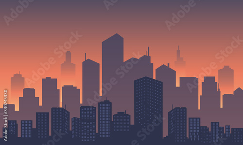 Background of city with buildings tall skyscraper.