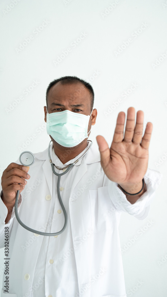 Doctor wearing mask on face