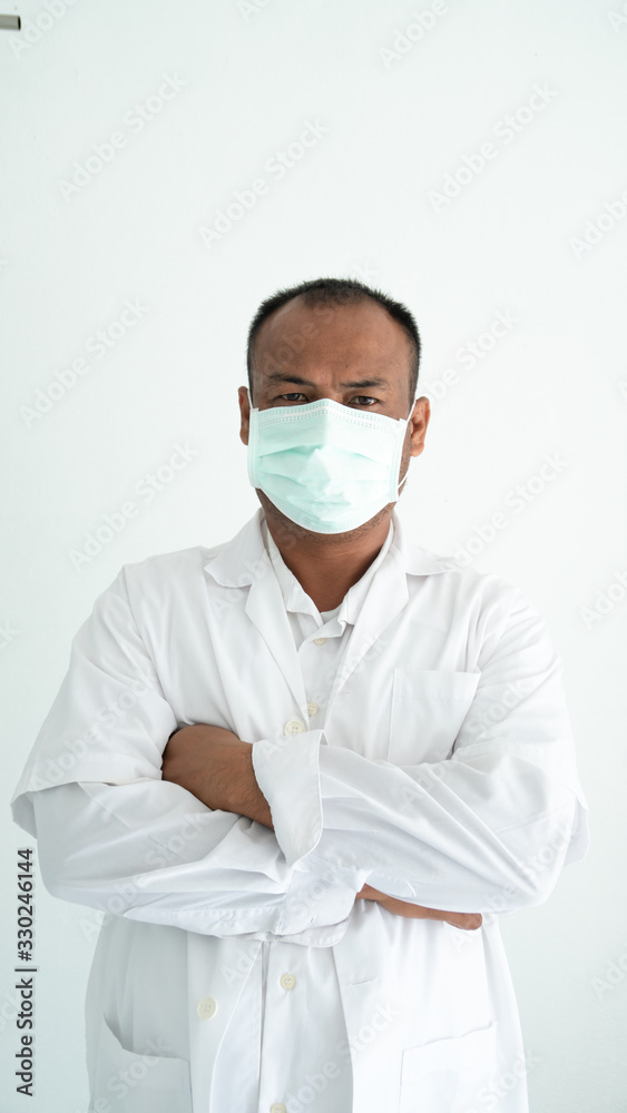 Doctor wearing mask on face