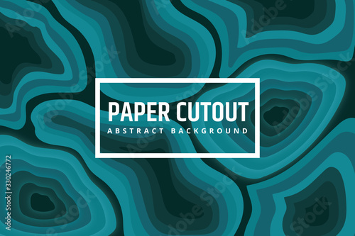 Papercut multi layers 3D color texture vector background. Abstract topography concept design or flowing liquid illustration