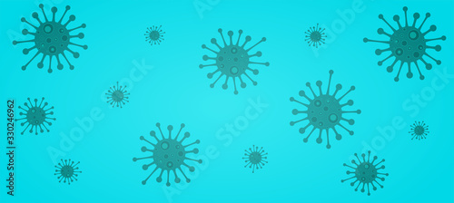 covid-19 coronavirus floating viruses on blue background