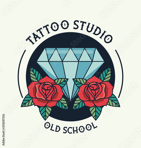 diamond and roses tattoo studio image artistic