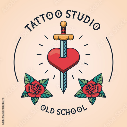 sword in heart tattoo studio image artistic