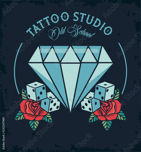 diamond and dices tattoo studio image artistic