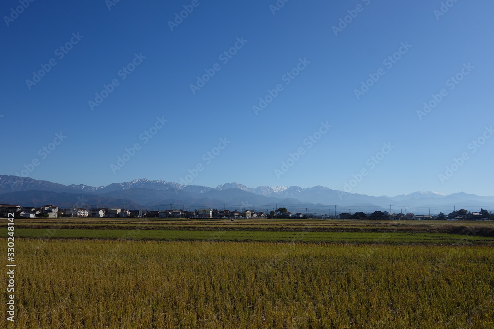 Autumn mountain and field in Japan, Toyama (富山の山)