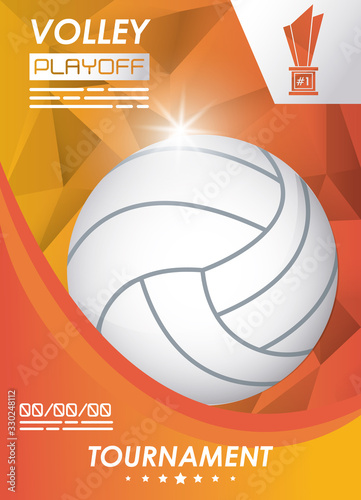 volleyball sport poster with balloon