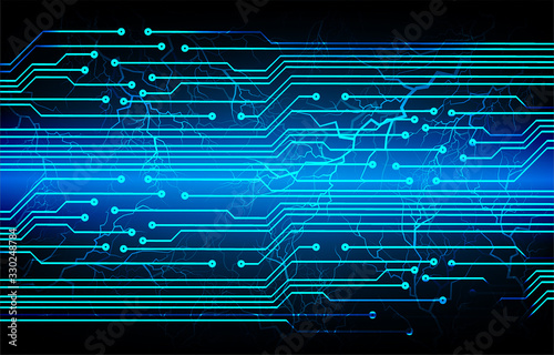 Blue cyber circuit future technology concept background