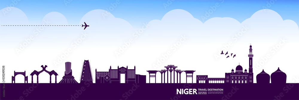 Niger travel destination grand vector illustration. 