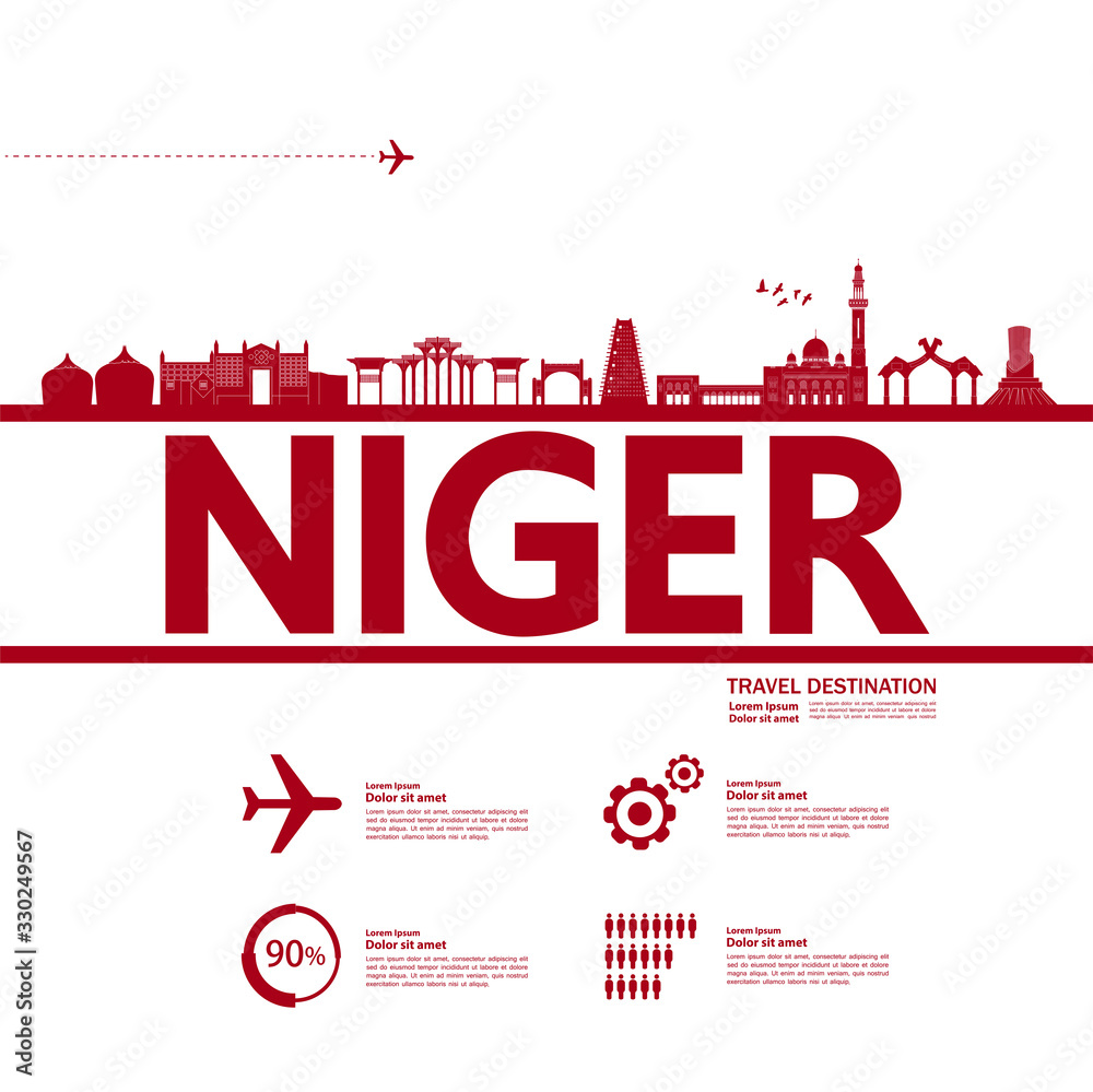 Niger travel destination grand vector illustration. Niger travel destination grand vector illustration.