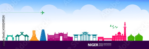Niger travel destination grand vector illustration. 