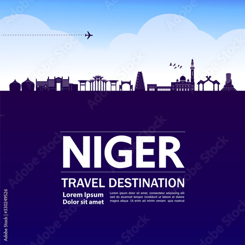 Niger travel destination grand vector illustration. 