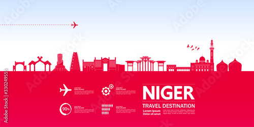 Niger travel destination grand vector illustration. 