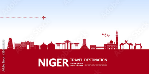 Niger travel destination grand vector illustration. 