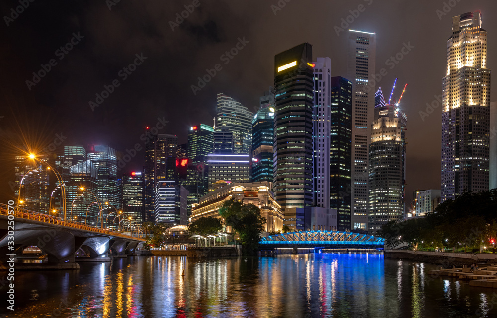 Singapore River and downtown financial district