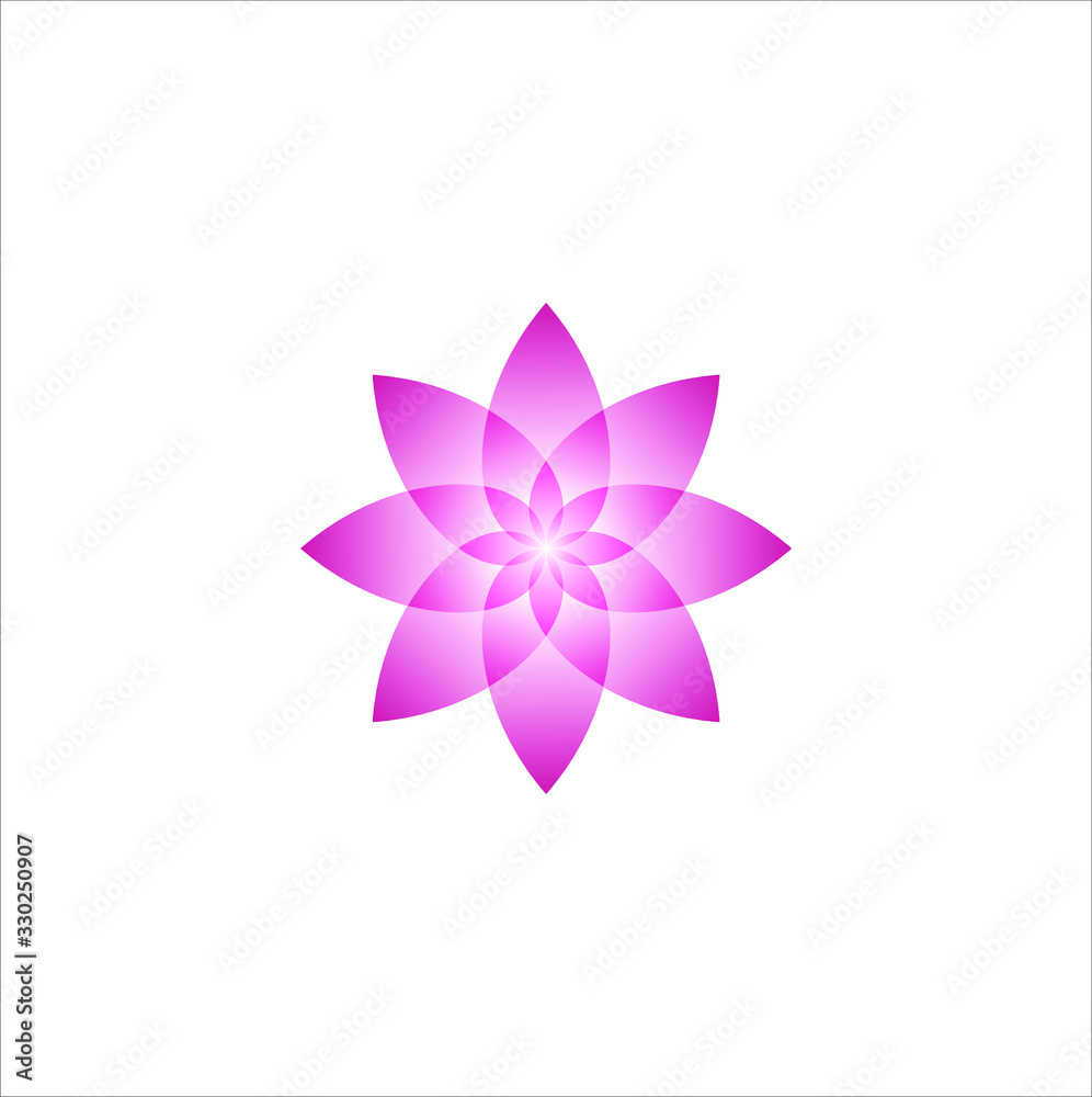 lotus vector logo design template, minimal line petal beauty icon, vector concept