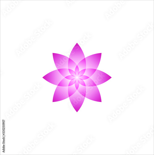 lotus vector logo design template  minimal line petal beauty icon  vector concept