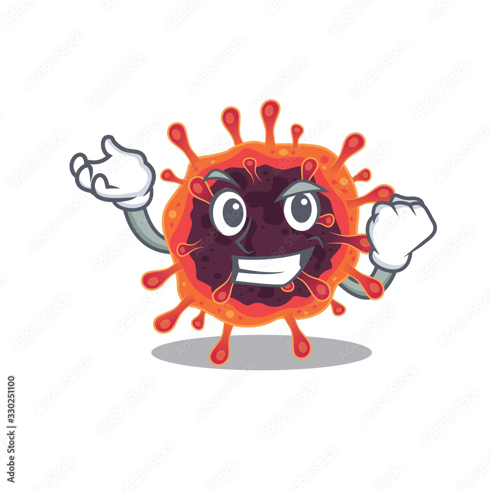 Corona virus zone cartoon character style with happy face