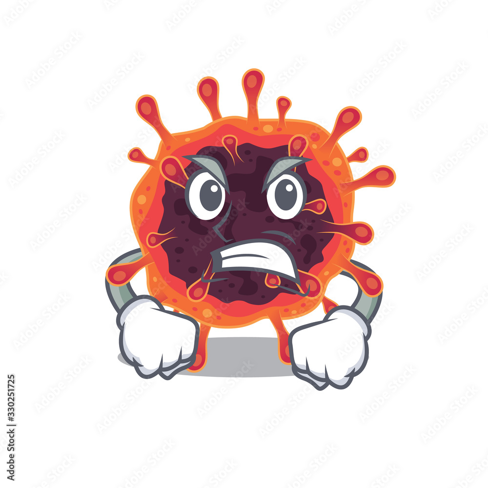 Corona virus zone cartoon character design with angry face Corona virus zone cartoon character design with angry face