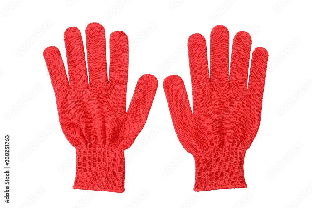 Obraz premium Red gloves isolated on white with clipping path