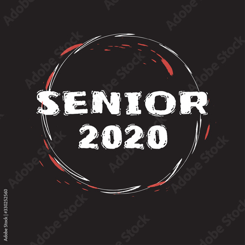 Senior 2020. Stylish graduation design for printing on t-shirts and hoodies.Vector illustration of a College, graduation logo for a holiday event or party. A graduate of the senior class of 2020
