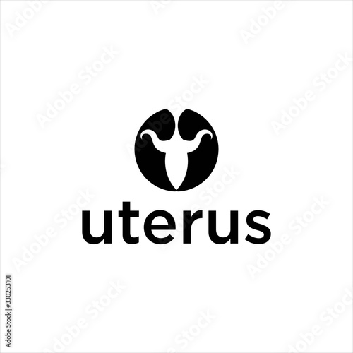 women uterus logo design vector