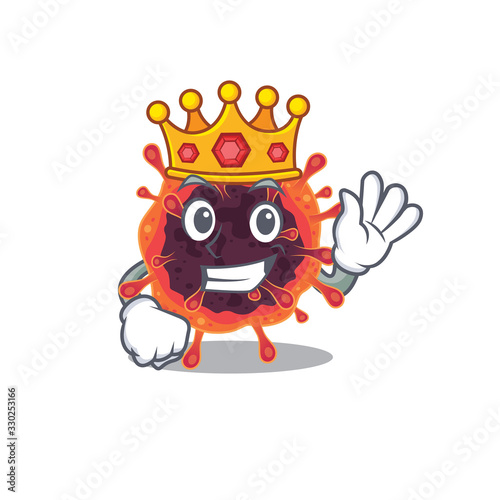 The Royal King of corona virus zone cartoon character design with crown