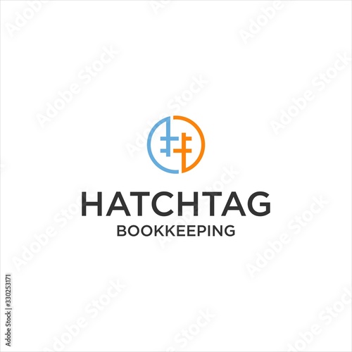 hashtag logo design for bookkeeping  vector