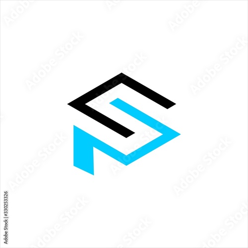 initial sp logo design, ps letter vector with geometric and abstract