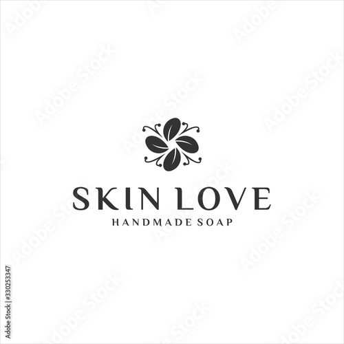 flower logo vector, skin care logo illustration