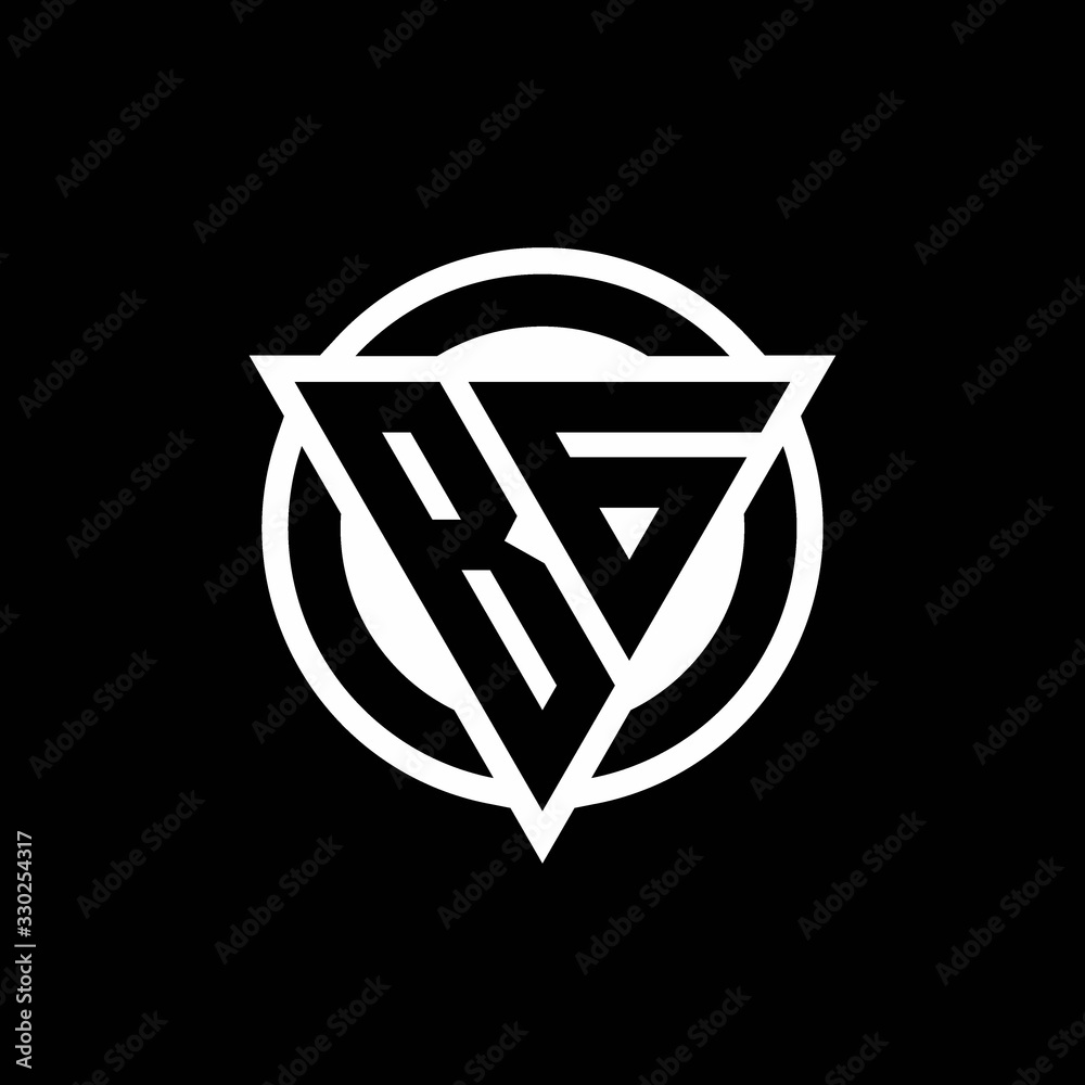 BG logo with negative space triangle shape and circle rounded BG logo with negative space triangle shape and circle rounded
