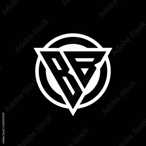 BB logo with negative space triangle shape and circle rounded