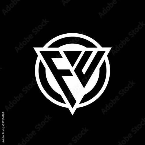 FU logo with negative space triangle shape and circle rounded