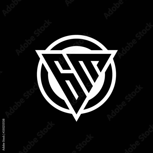 GM logo with negative space triangle shape and circle rounded