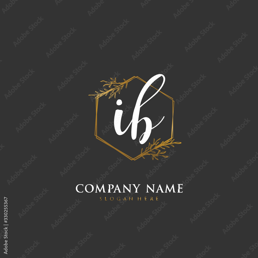 Handwritten initial letter I B IB for identity and logo. Vector logo template with handwriting and signature style. Handwritten initial letter I B IB for identity and logo. Vector logo template with handwriting and signature style.
