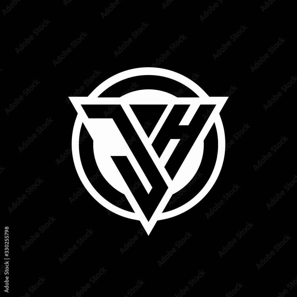 JH logo with negative space triangle shape and circle rounded JH logo with negative space triangle shape and circle rounded