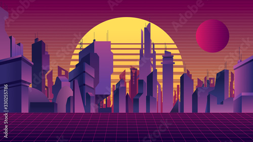 Synthwave City Background