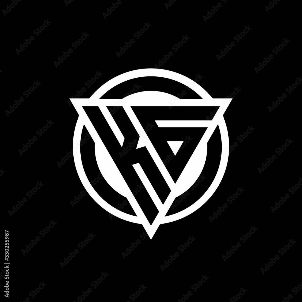 KG logo with negative space triangle shape and circle rounded KG logo with negative space triangle shape and circle rounded