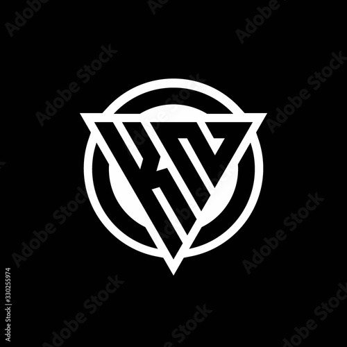 KN logo with negative space triangle shape and circle rounded