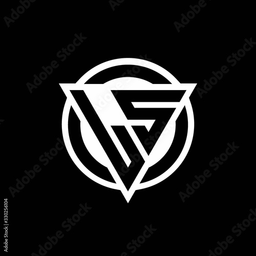 LS logo with negative space triangle shape and circle rounded