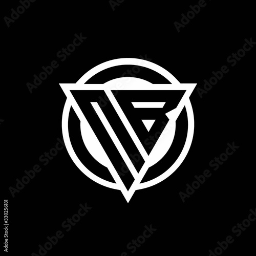 NB logo with negative space triangle shape and circle rounded