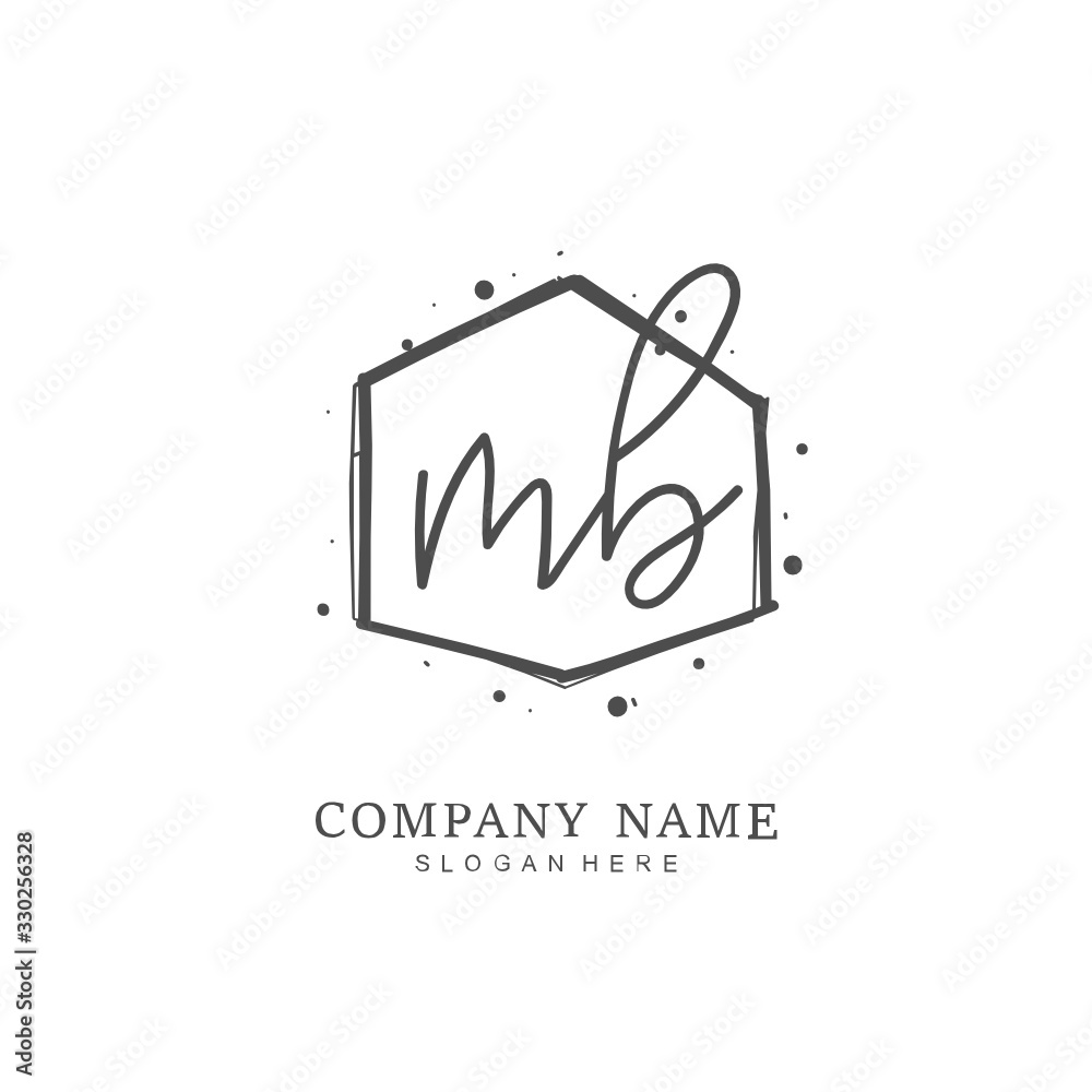 Handwritten initial letter M B MB for identity and logo. Vector logo template with handwriting and signature style. Handwritten initial letter M B MB for identity and logo. Vector logo template with handwriting and signature style.