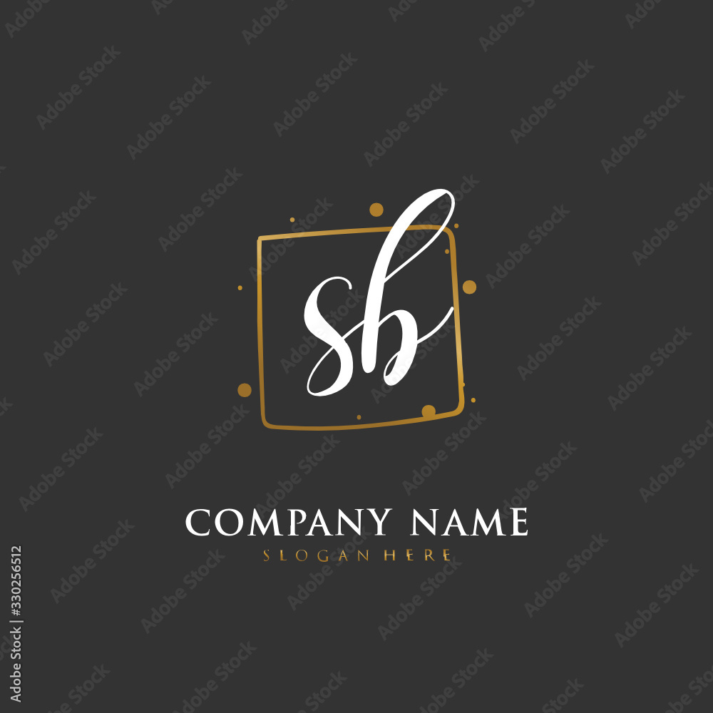 Handwritten initial letter S B SB for identity and logo. Vector logo template with handwriting and signature style. Handwritten initial letter S B SB for identity and logo. Vector logo template with handwriting and signature style.