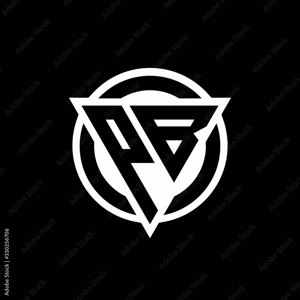 PB logo with negative space triangle shape and circle rounded PB logo with negative space triangle shape and circle rounded