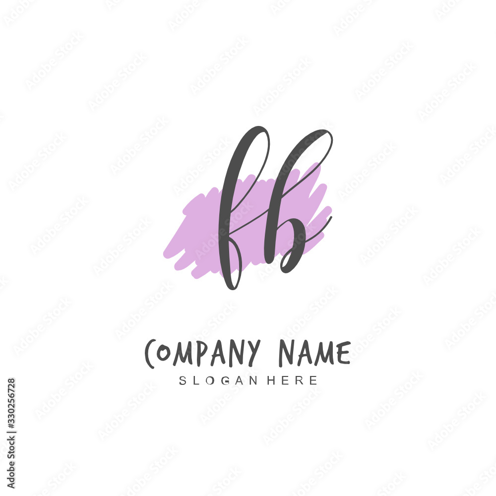 Handwritten initial letter F B FB for identity and logo. Vector logo template with handwriting and signature style.