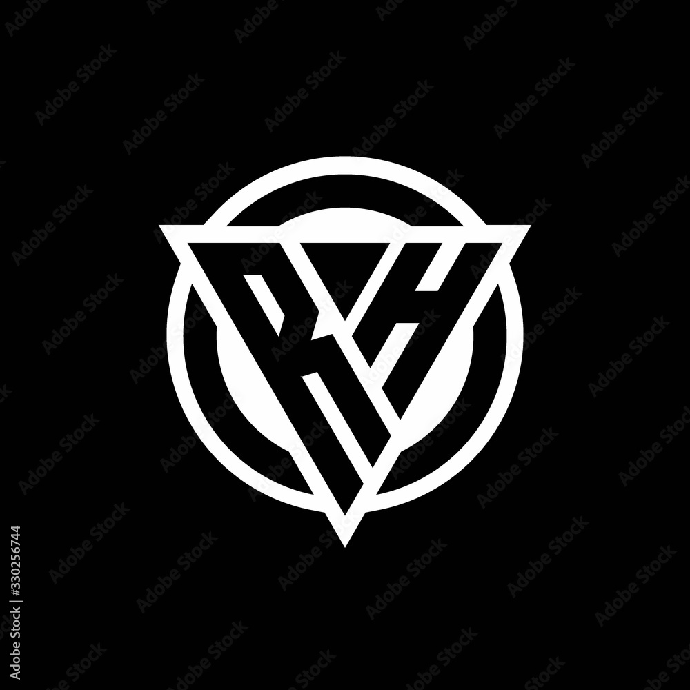 RH logo with negative space triangle shape and circle rounded RH logo with negative space triangle shape and circle rounded